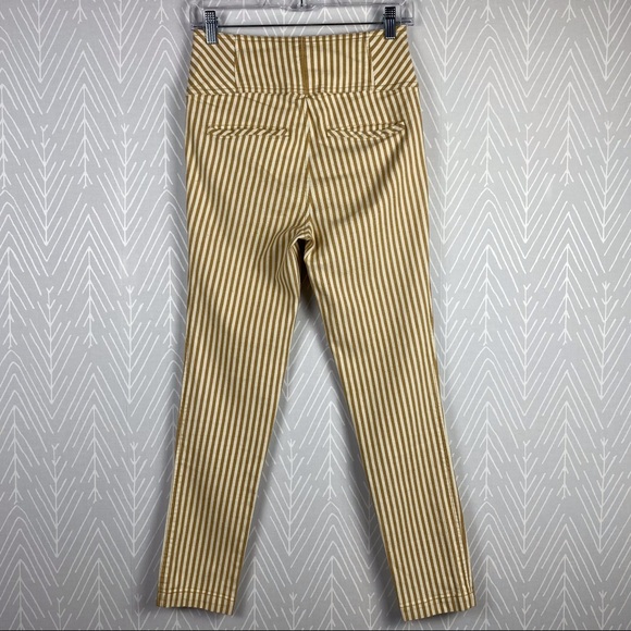 FREE PEOPLE Frankie High Waist Tan Striped Pants - Picture 3 of 7